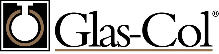 A black and white logo of glass-t.